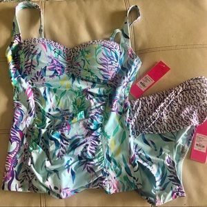 Lilly Pulitzer Hibiscus Tankini Blue Oasis